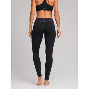 Lululemon Leggings Womens 4 Black Purple Stretch 34" Yoga Gym Workout Pants
